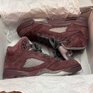 Jordan Kids Burgundy and Gray Sneakers